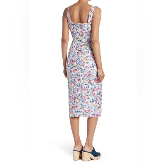 NSR Floral Sheath Dress Sleeveless Garden Cocktail Wedding Guest Event Victorian - Picture 3 of 9